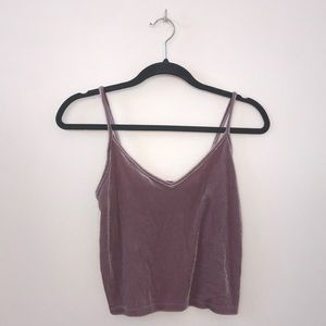 f21 velvet lavender crop top